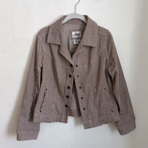 LVL Brown and White Striped Jacket